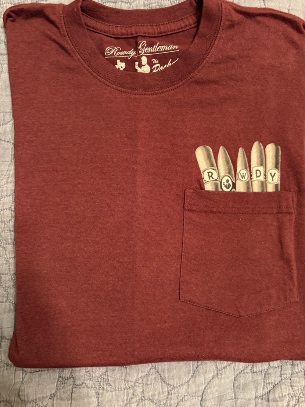 Rowdy Gentleman Maroon Pocket Tee